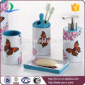 Bela borboleta decalque cerâmica 5pcs toalha de banho presente conjunto